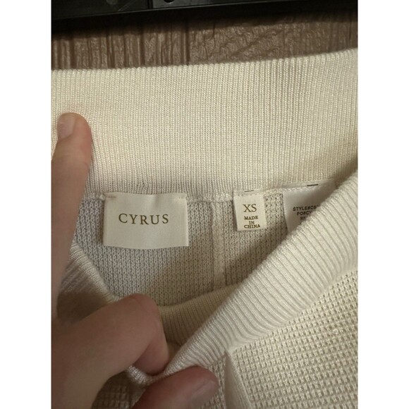 NWT Cyrus Women's Knit Pants Size XS White/Cream Waffle Pattern Joggers Fall - Picture 5 of 8
